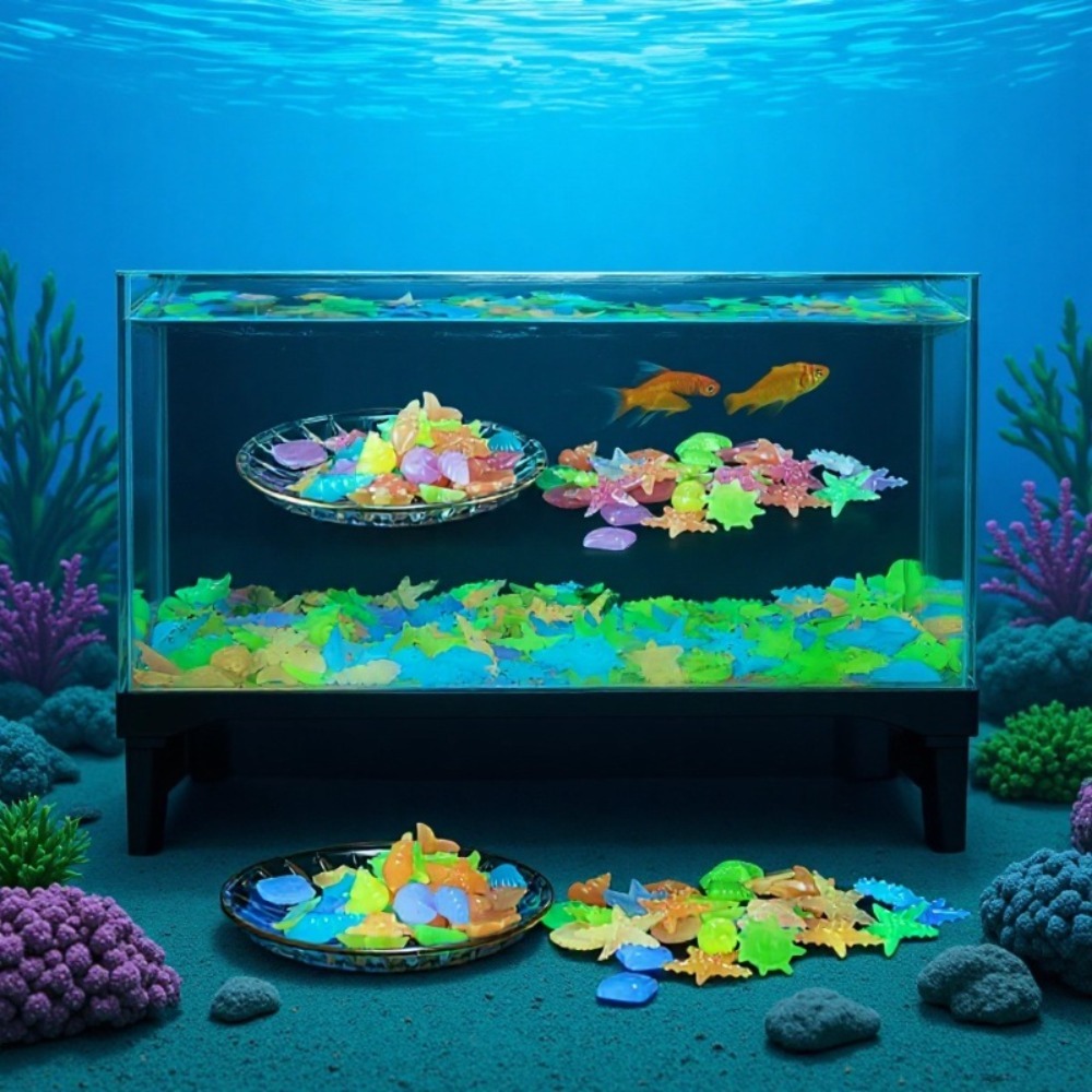 Planted Aquarium Parameters - Świecące, luminousowe kamienie oceaniczne, fluorescencyjne muszle